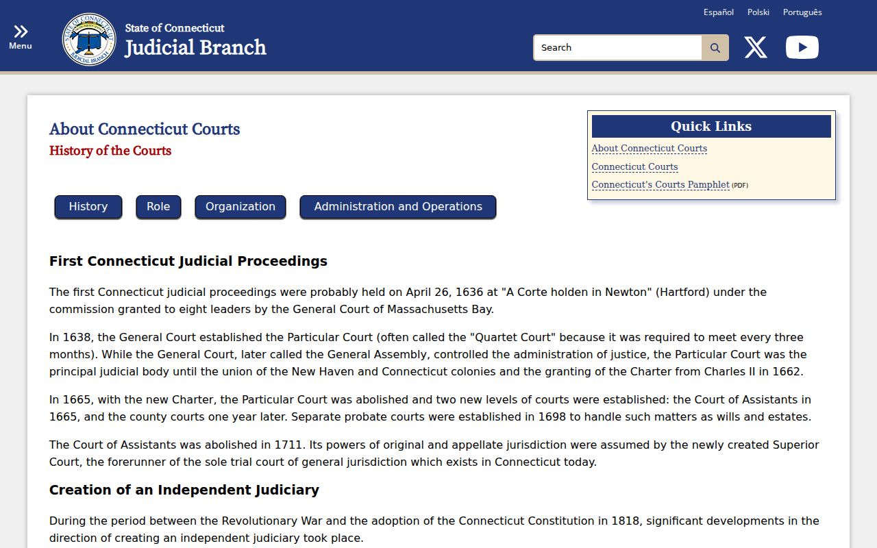 New Haven County court records Connecticut unified court history