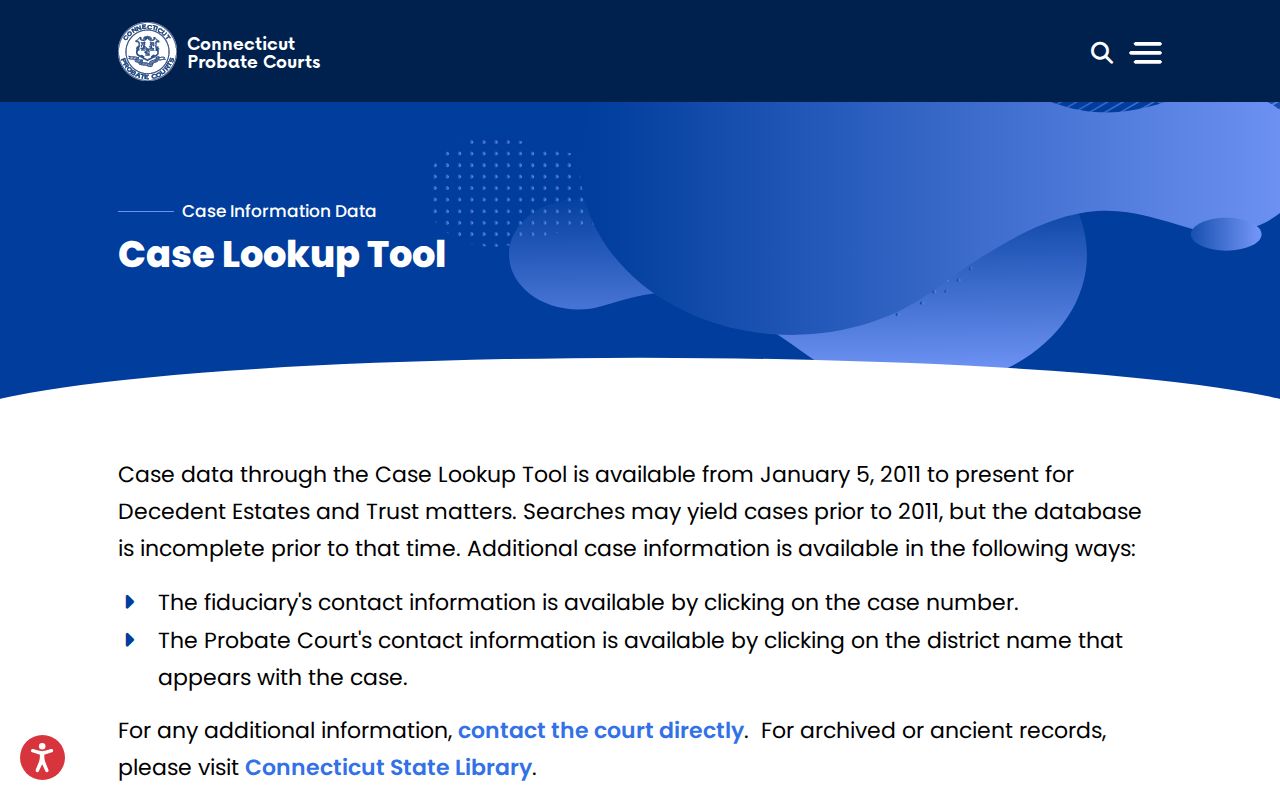 New Haven County probate records Connecticut Probate Case Lookup Tool